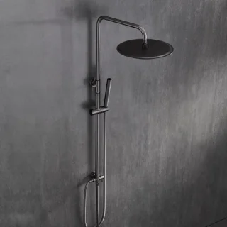 SnelShoppen regendouche doucheset gunmetal grijs