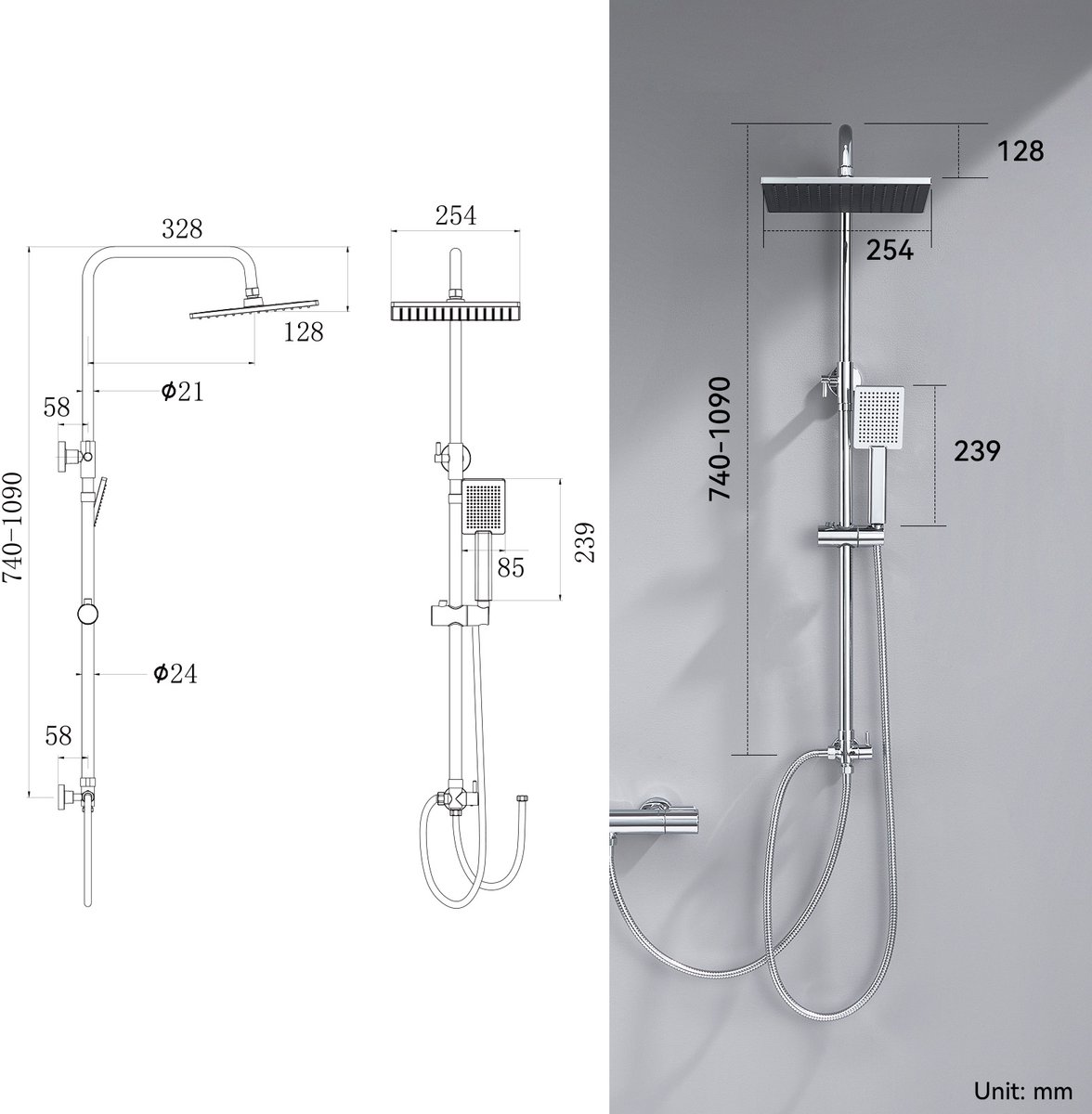 Wat vinden we goed aan de Sofetiy Max Regendouche- en Handdoucheset Chroom