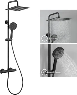 Sofetiy Max Regendouche met Thermostaatkraan Mat Zwart