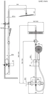 Sofetiy Max Regendouche met Thermostaatkraan Mat Zwart