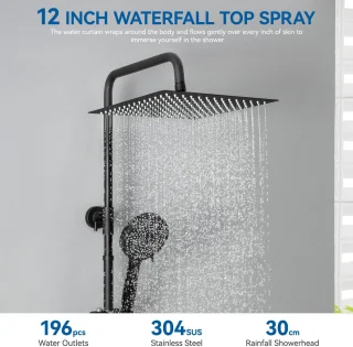 Sofetiy Max Regendouche met Thermostaatkraan Mat Zwart