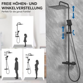 Sofetiy Max Regendouche Set Ø30 cm Zwart