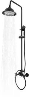 Solidchoice douchesysteem met regendouche en handdouche in zwart rvs