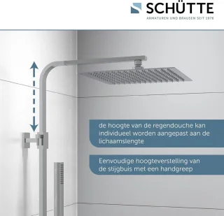 SUMBA regendouche thermostaat 30x30 cm roestvrij staal chroom