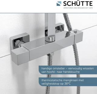 SUMBA regendouche thermostaat 30x30 cm roestvrij staal chroom