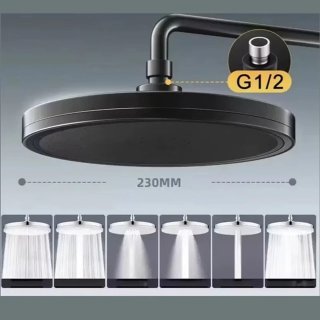 De Supercharge Regendouchekop 230 mm Rond Zwart in één oogopslag