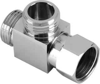 T-adapter 3-weg messing chroom diverter T-klep