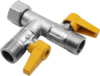 T-verdeler 1/2 inch messing 3-weg omschakelventiel