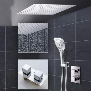 Thermostaat douchekraanset 20 cm chroom