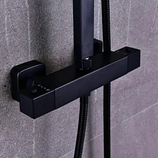 Thermostaat doucheset 12 inch zwart