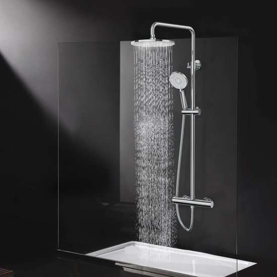 Thermostaat douchesysteem compleet 25 cm rond chroom