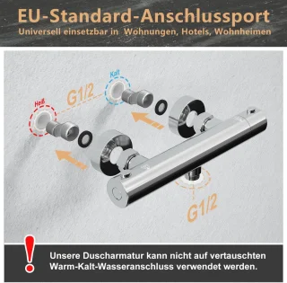 Thermostaat Douchesysteem Douchestang 70 cm