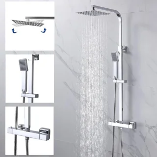 Thermostaat douchesysteem regendouche 200 mm chroom