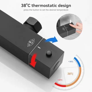 Thermostaat Douchesysteem Set Zwart