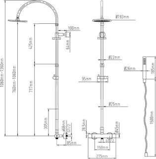 Thermostaat Regendouche RVS SD112