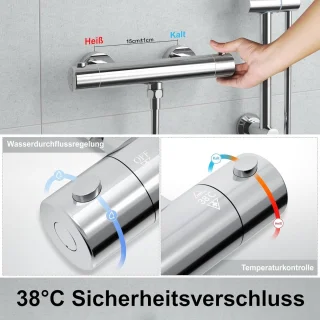 Thermostaatdouchearmatuur Doucheset - RVS/Chroom