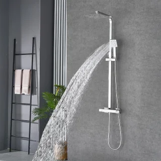 Thermostaatdoucheset vierkante regendouche 25x25 cm