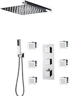 Thermostaatkraan voor bad en douche, 25 cm, chroom