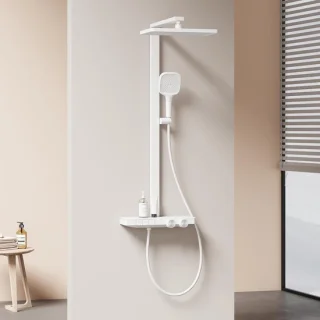 Thermostatisch douchesysteem 36x24 cm wit