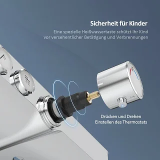 Thermostatisch douchesysteem Design 45 cm