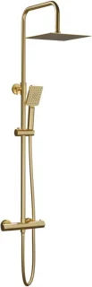 Thermostatisch douchesysteem - Geborsteld goud