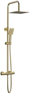 Thermostatisch douchesysteem met Atlas douchekop 25 x 25 cm - brushed gold