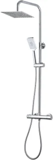 Thermostatisch douchesysteem met hoofddouche, chroom