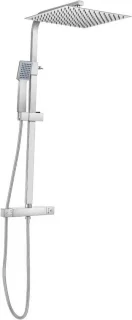 Thermostatisch douchesysteem met regendouchekop 30 cm, zilver