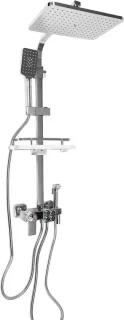 Thermostatisch Douchesysteem Regendouche Set 73-116 cm Zilver