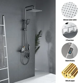 Thermostatisch Douchesysteem Vierkante Regendoucheset