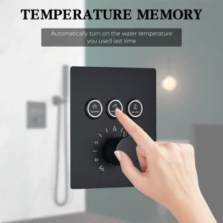 Thermostatisch douchesysteem zwart mat