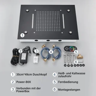 Thermostatisch douchesysteem zwart mat