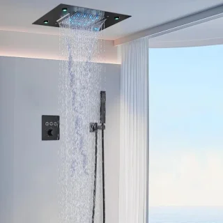 Thermostatisch douchesysteem zwart mat