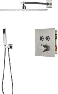 Thermostatisch inbouw douchesysteem - 12 en 16 inch - geborsteld