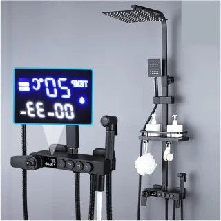 Thermostatisch regendouche systeem wit chroom