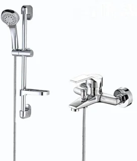 Thermostatische badkraan met doucheset, chroom
