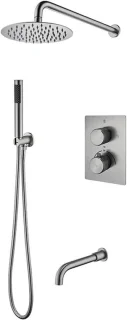 Thermostatische douchekolom met 8-inch douchekop - geborsteld rvs
