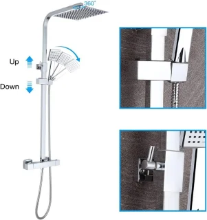 Thermostatische douchekolom met plafonddouche