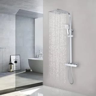 Thermostatische douchekolom met plafonddouche