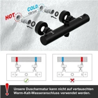 Thermostatische douchekolom met regendouche en vierkante douchekop van 30 × 30 cm