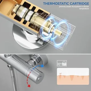 Thermostatische Douchekolom - RVS Doucheset