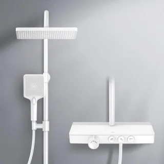 Thermostatische douchekolom set 45 cm mat wit