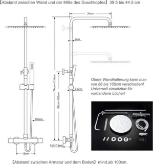 Thermostatische douchekolom