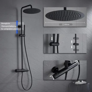 Thermostatische Douchekolom Zwart