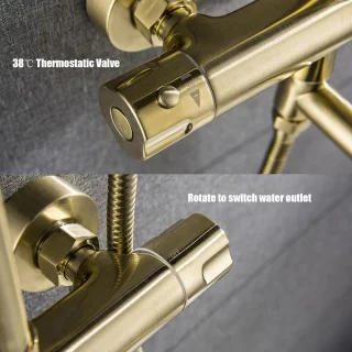 Thermostatische douchekolom zwart