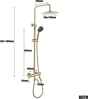 Thermostatische douchekolom zwart