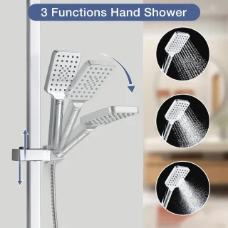 Thermostatische Douchekraan Set Vierkant Chroom