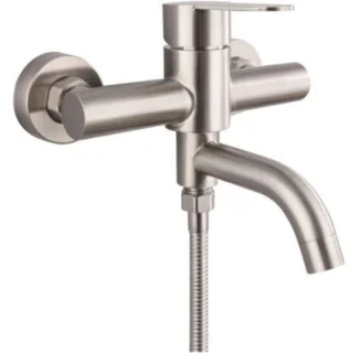 Thermostatische douchekraan van geborsteld nikkel