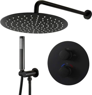 Thermostatische Douchekraanset Mat Zwart