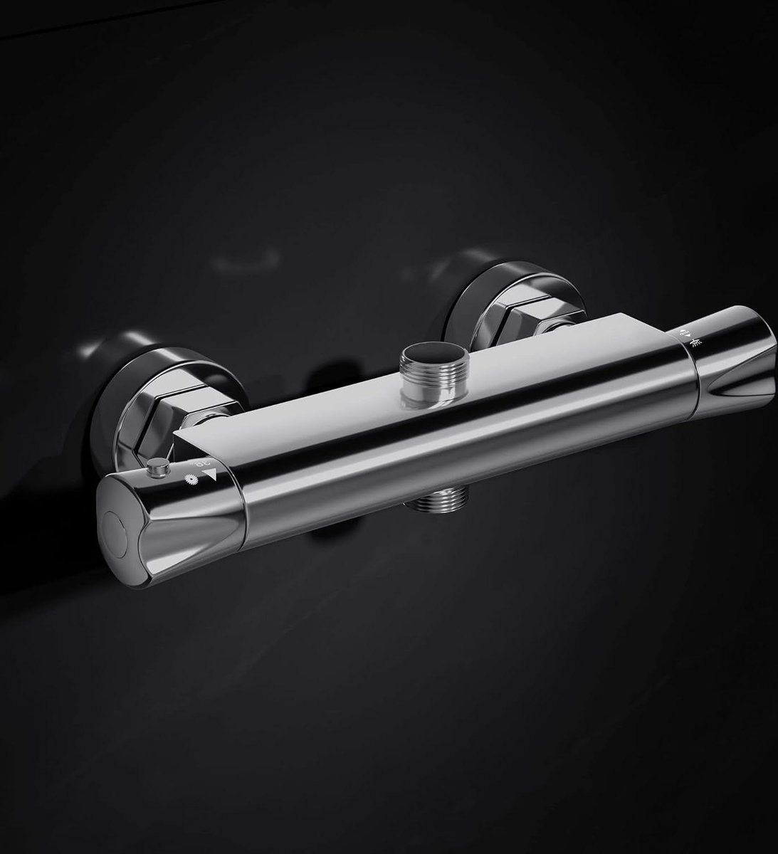 De Thermostatische Douchemengkraan Dubbele Uitgang Wandmontage Chroom 264 mm 1/2" BSP in één oogopslag